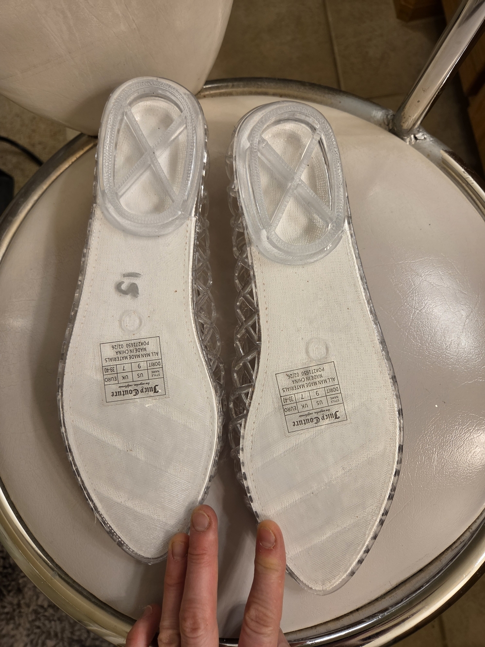 Juicy Couture Clear Jelly Slip-On Flats with Gold Charms - Picture 4 of 5